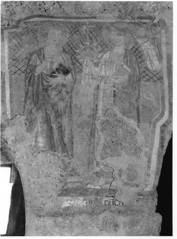 Santa Caterina d'Alessandria (dipinto, frammento) - ambito laziale (fine/inizio secc. XIII/ XIV)