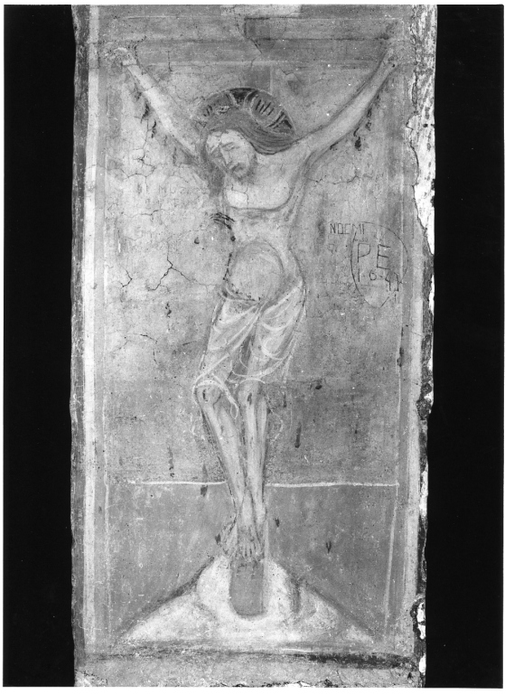 Cristo crocifisso (dipinto, frammento) - ambito laziale (fine/inizio secc. XIII/ XIV)
