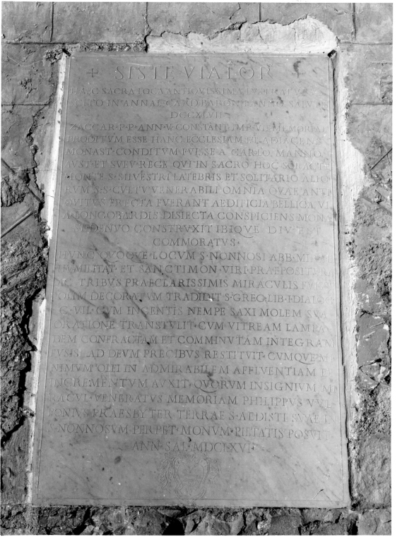 lapide - ambito laziale (sec. XVII)