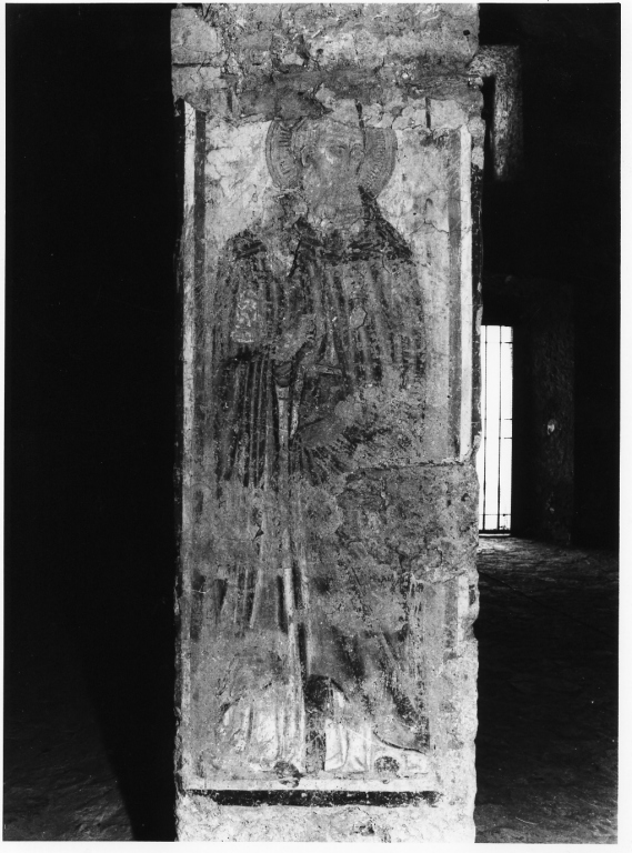 Santo (dipinto, frammento) - ambito laziale (fine/inizio secc. XIII/ XIV)