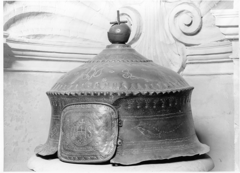 coperchio del fonte battesimale - ambito laziale (fine/inizio secc. XVI/ XVII)