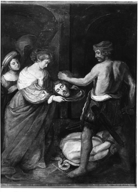 Salome consegna la testa di San Giovanni Battista a Erodiade (dipinto) - ambito laziale (metà sec. XX)
