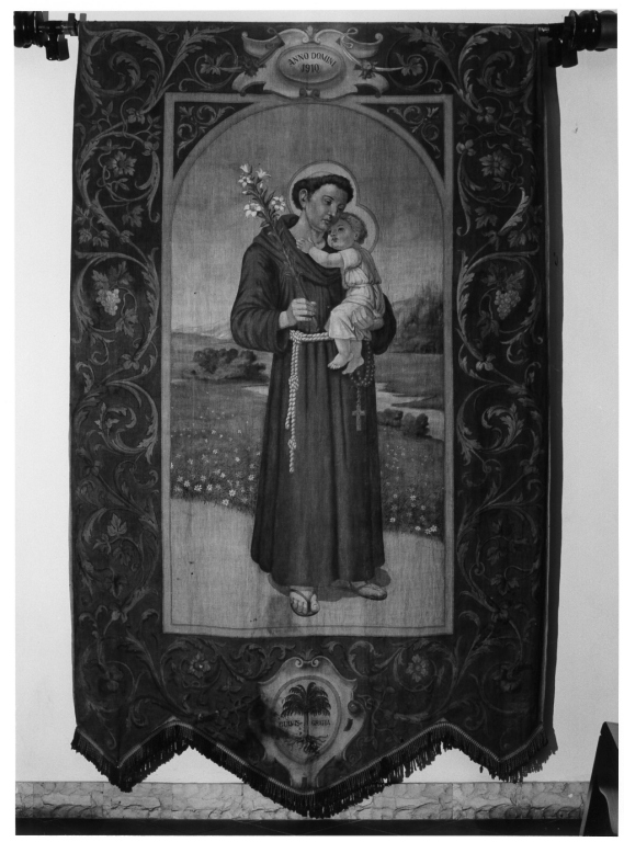 Sant'Antonio da Padova (stendardo processionale, elemento d'insieme) - manifattura italiana (inizio sec. XX)