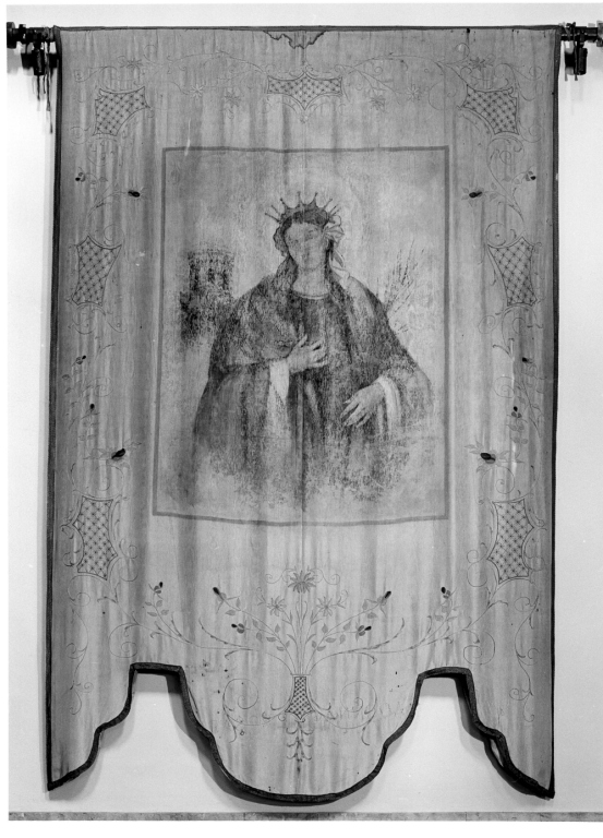 Santa Barbara (stendardo processionale, elemento d'insieme) - manifattura laziale (metà sec. XX)