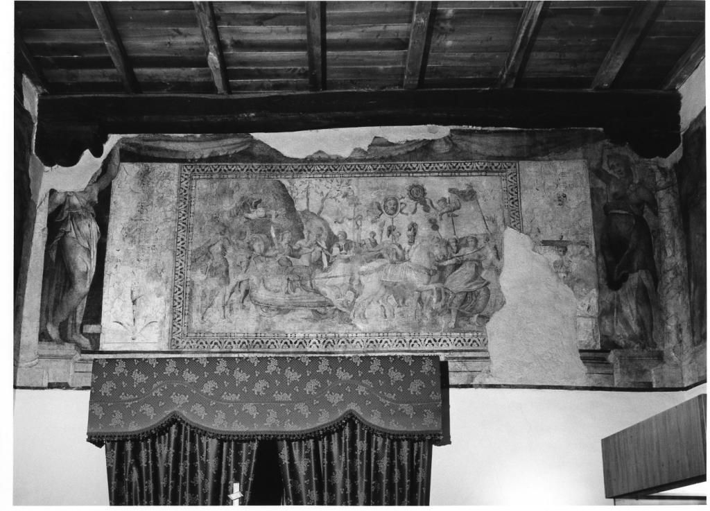Giuditta mostra al popolo la testa di Oloferne (decorazione pittorica, complesso decorativo) - ambito laziale (ultimo quarto sec. XVI)