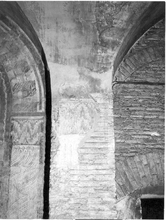 colonna (dipinto, frammento) - ambito romano (inizio sec. XIII)