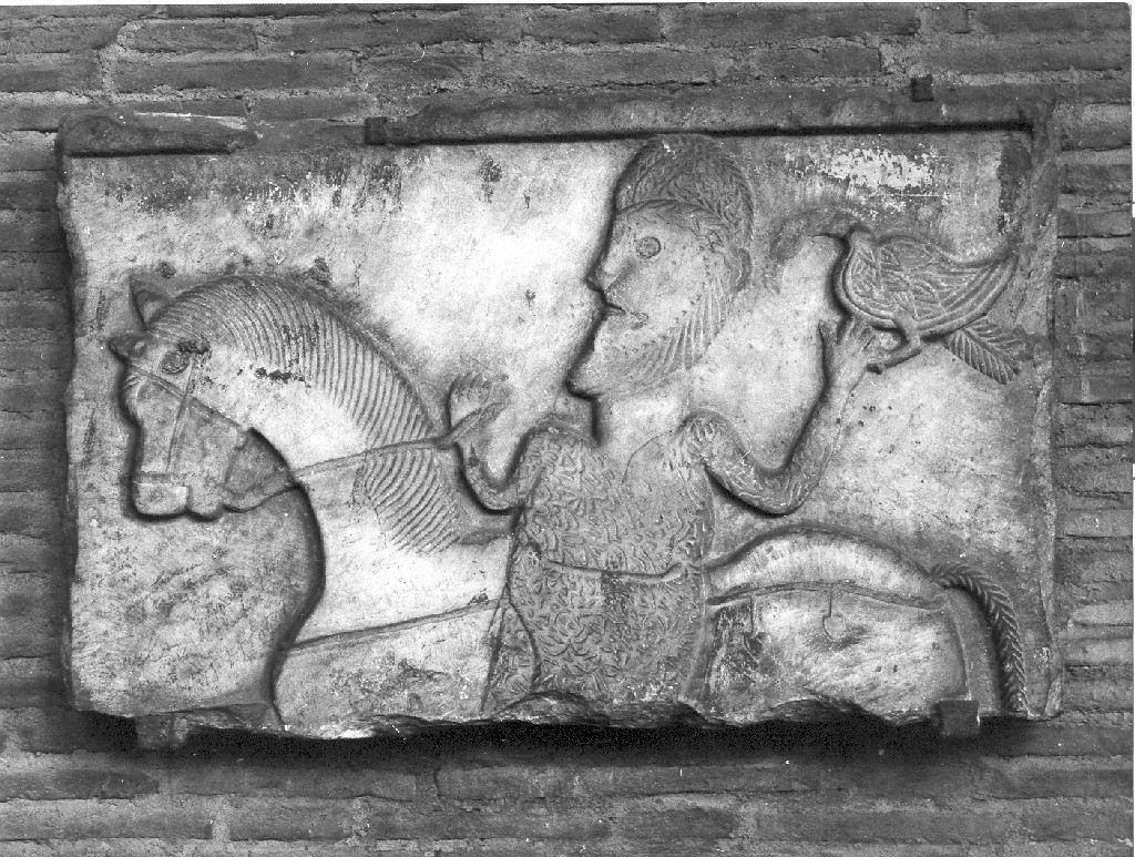 lastra, frammento - ambito longobardo (sec. VIII)