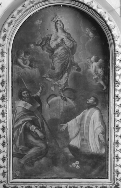 Immacolata Concezione con San Nicola e un santo gesuita (pala d'altare) di Nardi Francesco (sec. XVIII)