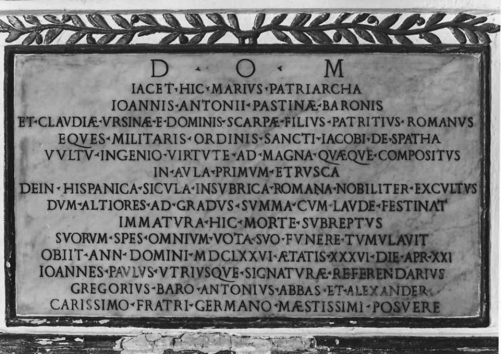 lapide tombale - bottega laziale (sec. XVII)