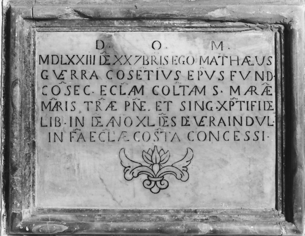 lapide commemorativa - bottega laziale (sec. XVI)