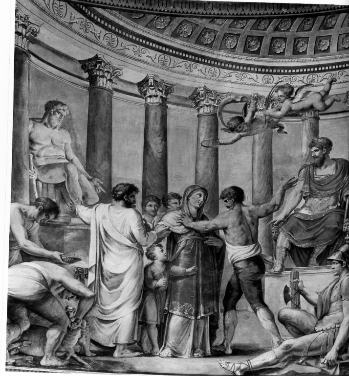 Santa sinforosa condotta al martirio (dipinto) - ambito laziale (sec. XIX)