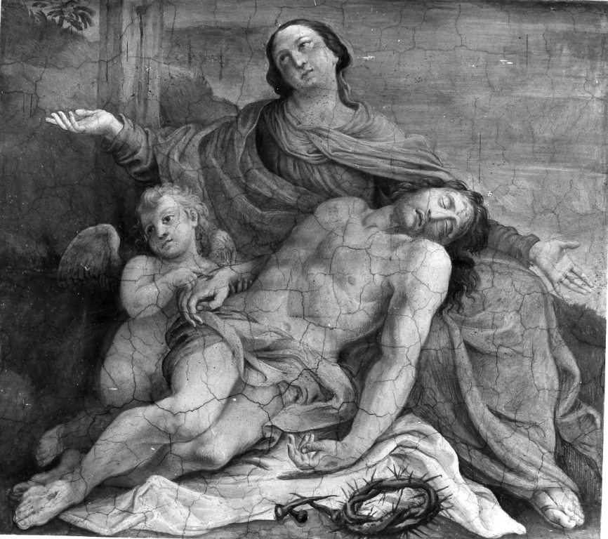 Pietà (dipinto) di Grimaldi Giovan Francesco detto Bolognese (sec. XVII)