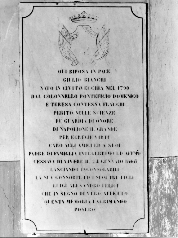 lapide tombale - ambito romano (sec. XVIII)