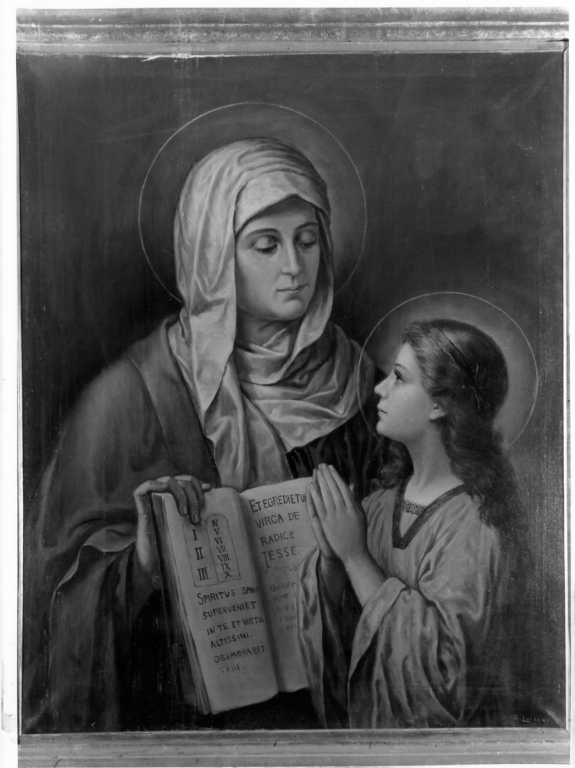 Educazione di Maria Vergine (dipinto) di Luciani A (sec. XX)