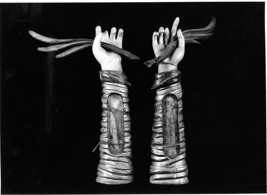 reliquiario antropomorfo - a mano - ambito romano (sec. XVIII)