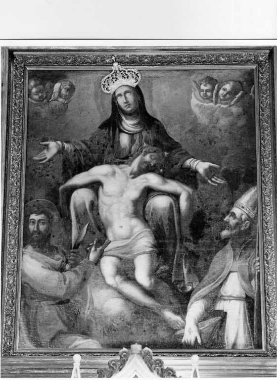 deposizione di Cristo con San Bartolomeo e Sant'Emidio (dipinto) - ambito emiliano (prima metà sec. XVII)