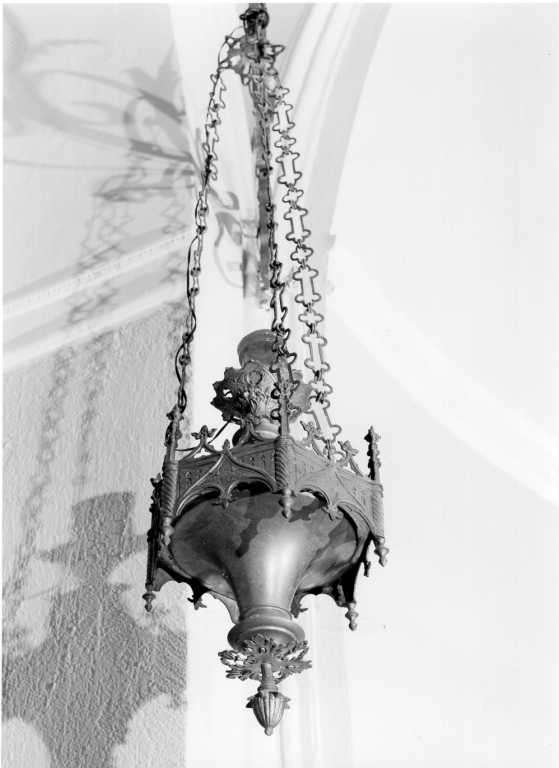 lampada pensile - ambito romano (inizio sec. XX)