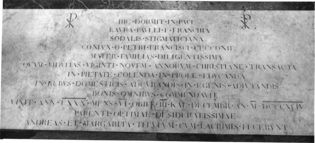 lapide tombale - ambito romano (sec. XIX)