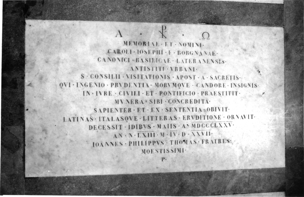 lapide tombale - ambito romano (sec. XIX)