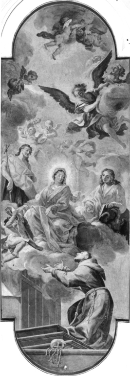 apparizione della Madonna a San Francesco d'Assisi (soffitto dipinto) di Pesci Girolamo (sec. XVIII)