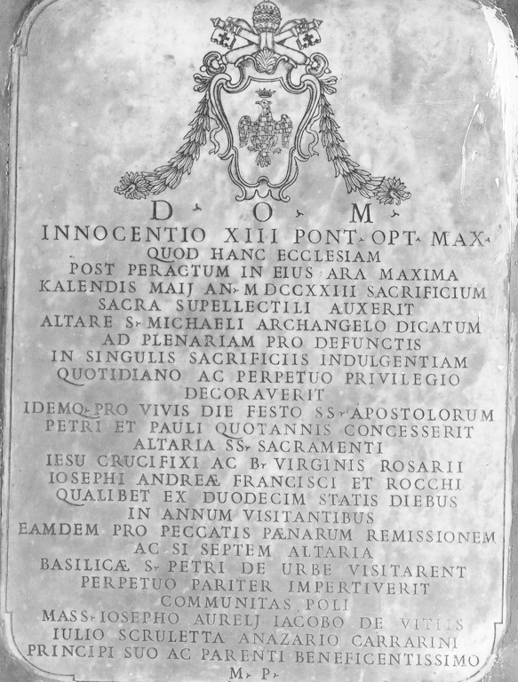 lapide documentaria - ambito italiano (sec. XVIII)