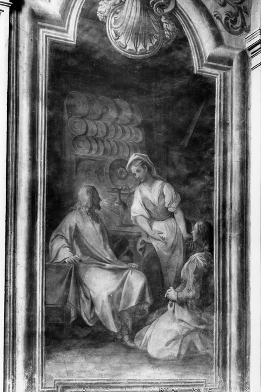 Cristo in casa di Santa Marta e Santa Maria Maddalena (dipinto) di Colli Antonio, Pozzo Andrea (sec. XVII)