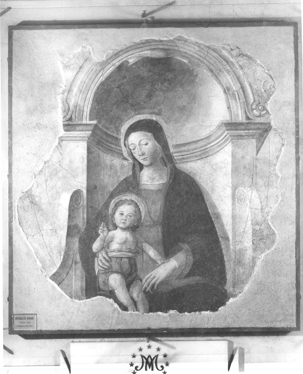 Madonna con Bambino (dipinto, frammento) di Aquili Antonio detto Antoniazzo Romano (attribuito) (sec. XV)