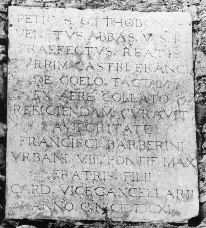 lapide documentaria - ambito laziale (sec. XVII)