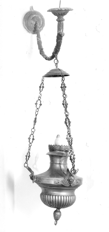 lampada pensile ad anfora, serie - ambito romano (sec. XIX)