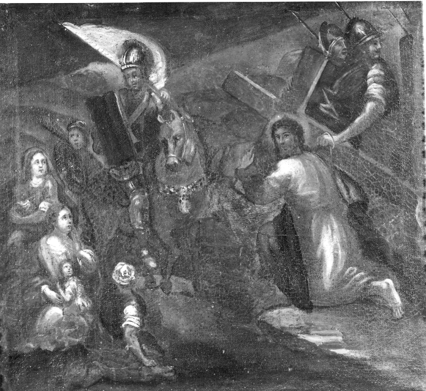 stazione VIII: Gesù consola le donne di Gerusalemme (dipinto) - ambito romano (terzo quarto sec. XVII)