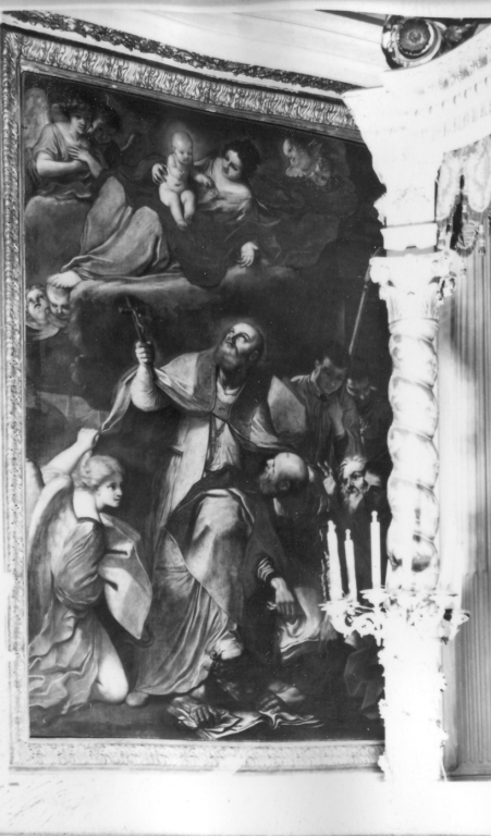San Francesco di Sales trionfa sull'eresia (dipinto) di Taruffi Emilio (terzo quarto sec. XVII)