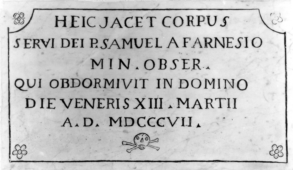 lapide tombale - ambito laziale (sec. XIX)