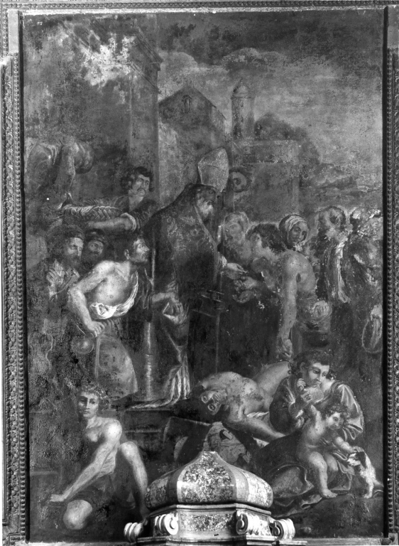 elemosina di San Nicola di Bari (dipinto) - ambito laziale (sec. XVII)