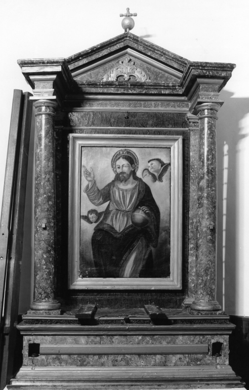 Cristo redentore benedicente (dipinto) - ambito laziale (sec. XIX)