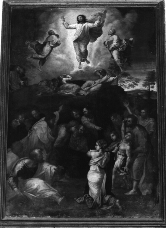 Trasfigurazione di Cristo e guarigione del lebbroso (dipinto) di Sanzio Raffaello (cerchia) (sec. XVI)