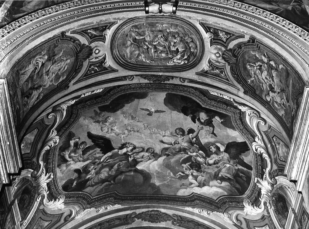 gloria d'angeli e colomba dello Spirito Santo (dipinto) - scuola romana (sec. XVIII)