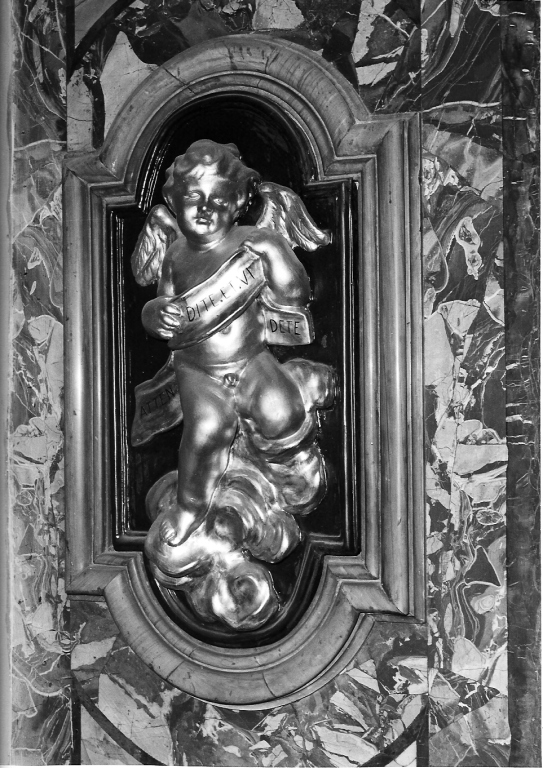 angioletti reggicartiglio (decorazione plastica, ciclo) - bottega romana (sec. XVIII)