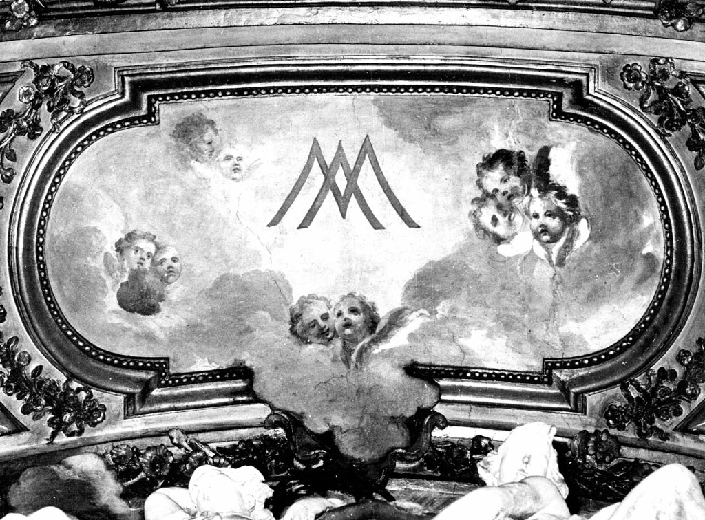 Cherubini con monogramma Mariano (dipinto) di Pesci Girolamo (metà sec. XVIII)