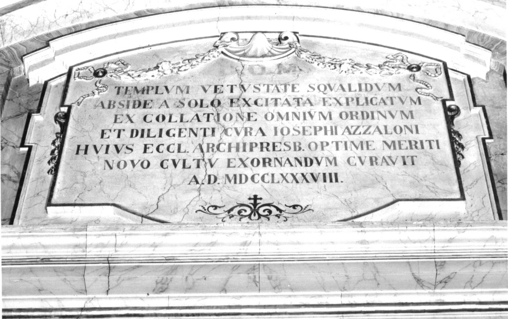 iscrizione (decorazione plastico-pittorica, coppia) - ambito laziale (sec. XVIII)