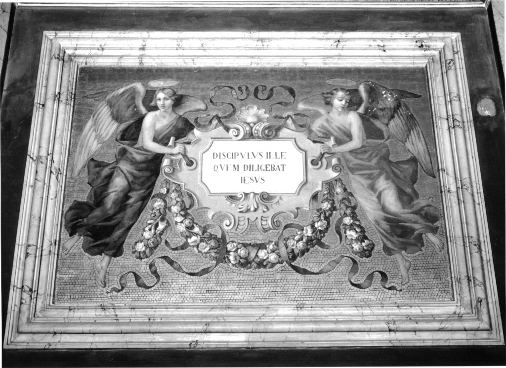 angeli reggitarga (decorazione pittorica, coppia) - ambito laziale (sec. XIX)