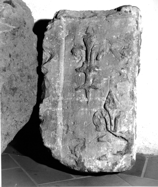 stemma gentilizio della famiglia Farnese (rilievo, frammento) - manifattura laziale (sec. XIV)