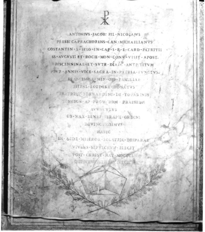 lapide tombale - ambito laziale (sec. XIX)