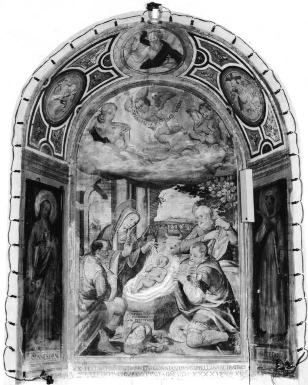 natività di Gesù (dipinto, complesso decorativo) - ambito romano (sec. XVI)