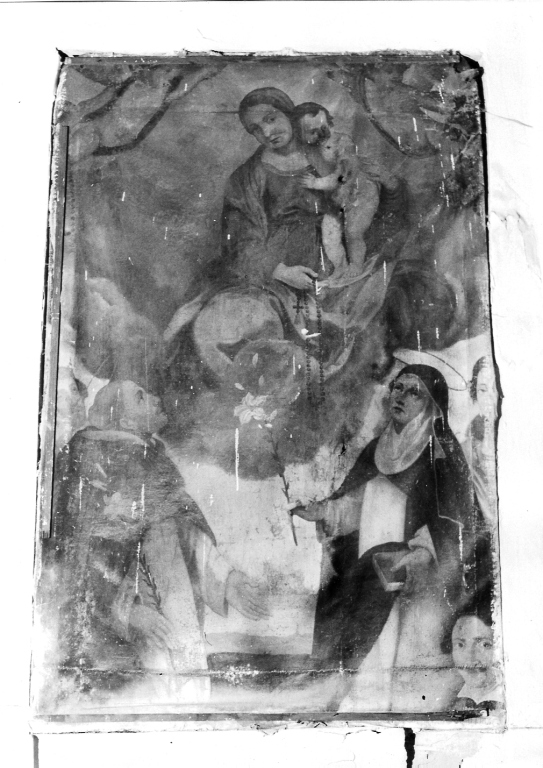 Madonna del Rosario con Sant'Antonio e Santa Rita (dipinto) - ambito laziale (sec. XVIII)