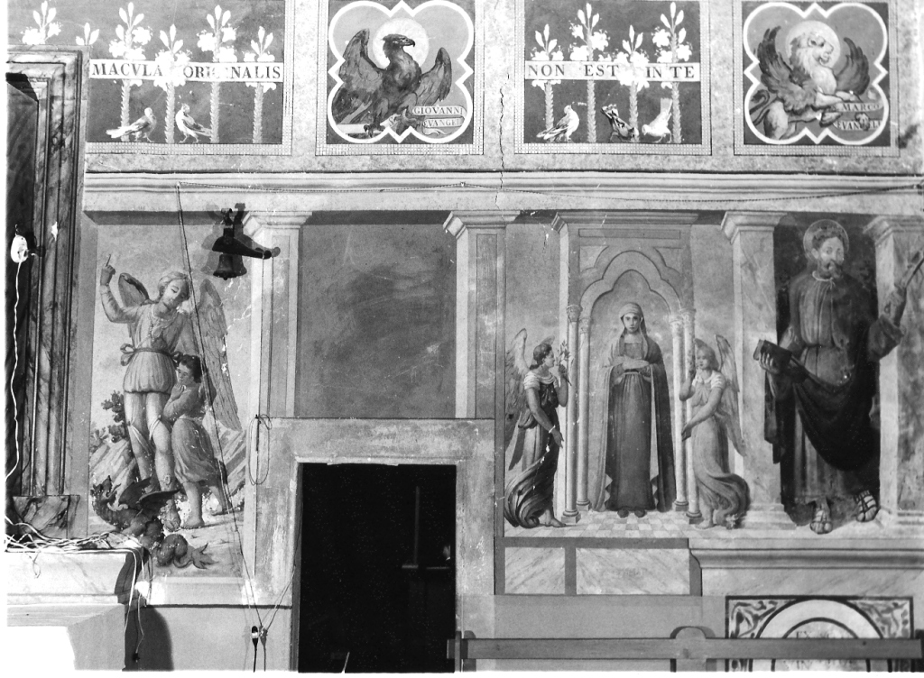 Madonna; Santi; Angelo Custode (dipinto, ciclo) - ambito laziale (prima metà sec. XVI)