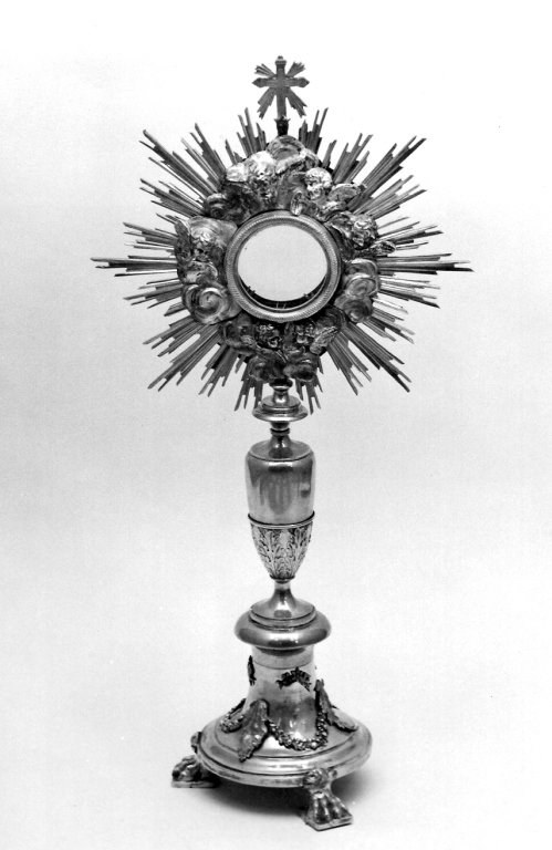 ostensorio - a raggiera - ambito laziale (sec. XIX)