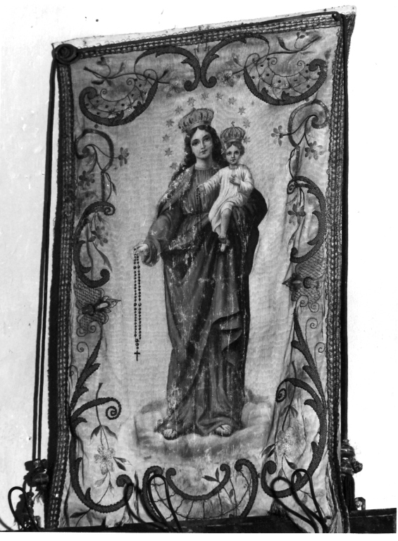 Madonna con Bambino (stendardo processionale) - manifattura laziale (sec. XIX)