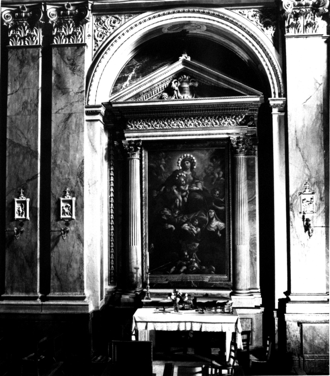Madonna con Bambino e Santi (altare) di Beinaschi Giovan Battista (attribuito) - ambito laziale (fine sec. XVII, sec. XX)