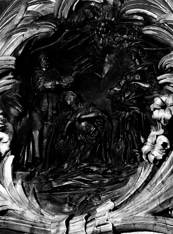 comunione di Santa Caterina d'Alessandria (decorazione plastica) - ambito laziale (seconda metà sec. XVII)