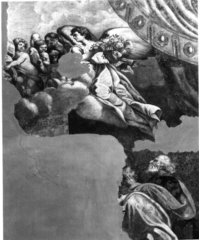 Madonna Assunta con angeli e Santi (dipinto, frammento) - ambito laziale (sec. XVII)